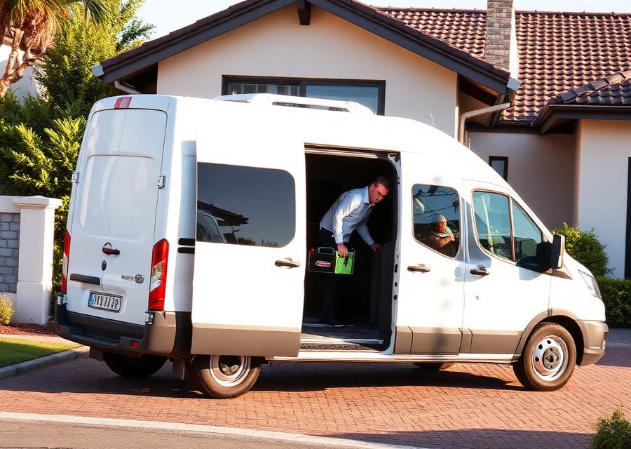 Cape Fridge Care service van arriving at a Cape Town home